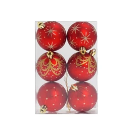 Gömb mintával, matt, glitteres 6 cm S/6