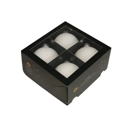 Gömb 10 cm white satin S/4
