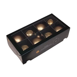 Gömb 8 cm bright gold combi S/8