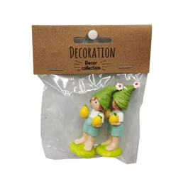 Gyerek, fiú, lány sapkában, citrommal álló 2,3x2,2x6,5 cm 2féle S/2