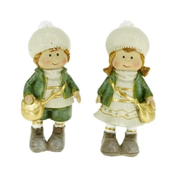 Gyerek fiú, lány sapkában, tarisznyával álló 5x3,5x10 cm 2 féle