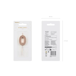 Gyertya 0-ás szám születésnapi rózsaarany 4,5 cm