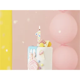 Gyertya 1-es szám születésnapi fehér konfetti 5,5 cm