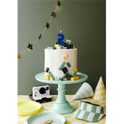 Gyertya 2-es szám születésnapi 6 cm kék