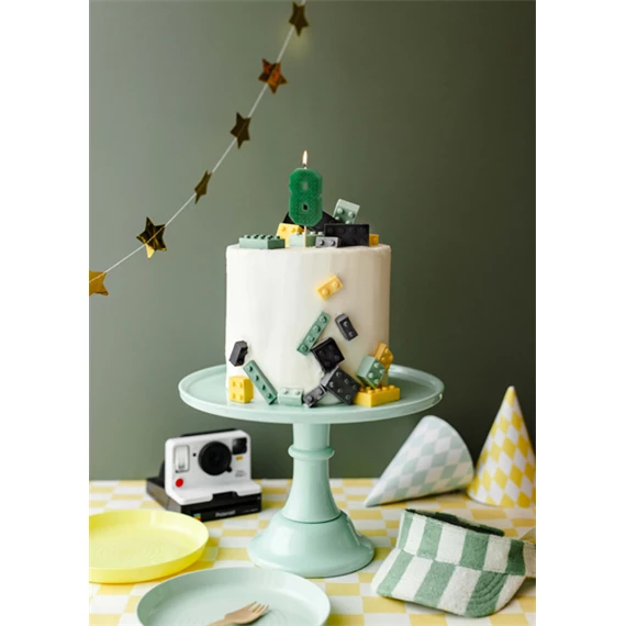 Gyertya 8-as szám születésnapi 6 cm zöld