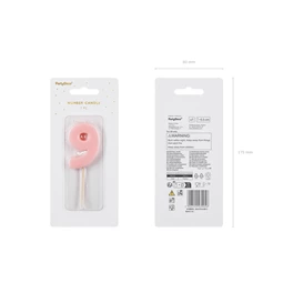 Gyertya 9-es szám születésnapi világos rózsaszín 5,5 cm