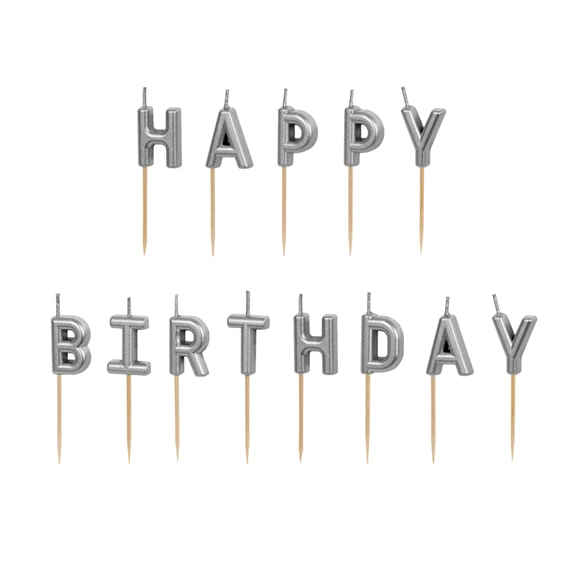 Gyertya boldog születésnapot 2,5 cm ezüst S/13