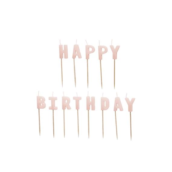 Gyertya boldog születésnapot 2,5 cm rózsaszín S/13