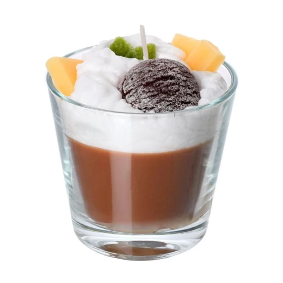 Gyertya csokoládés pohárkrém formájú 9x9 cm