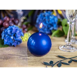 Gyertya gömb fémes tengerészkék 6 cm S/10
