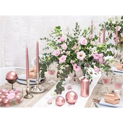 Gyertya gömb, metál, rózsaarany, 8 cm S/6