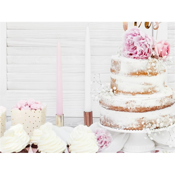 Gyertya kúp alakú matt fehér 24 cm S/10