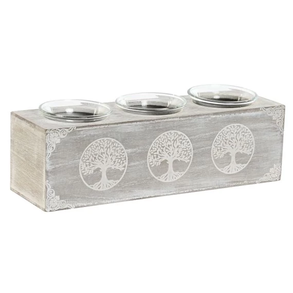 Gyertyatartó életfa mintával 23x7x7 cm