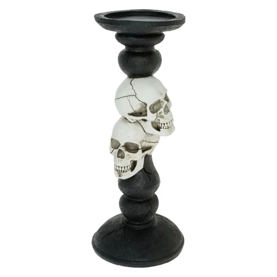 Gyertyatartó koponyával 12x12x28,5 cm