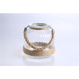 Gyertyatartó kötéllel 19x19x18 cm 2900 ml