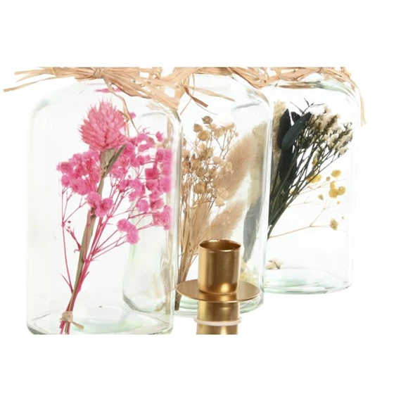 Gyertyatartó szárazvirág 8x8x19 cm 3 féle