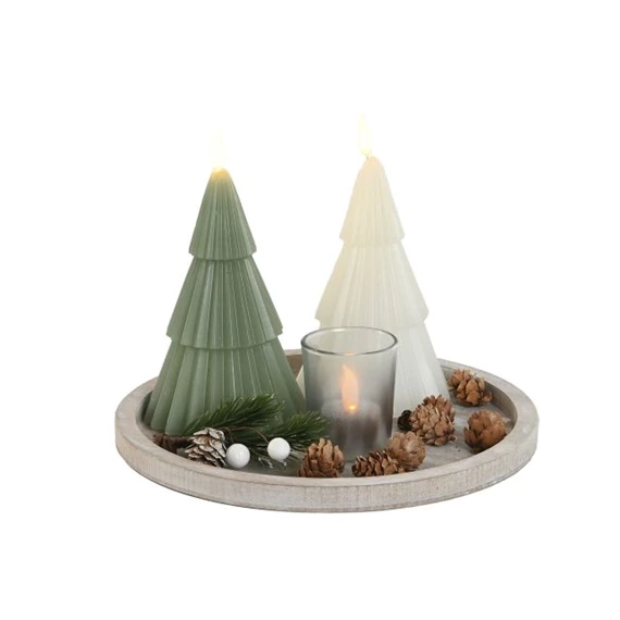 Gyertyatartó szett LED-es gyertyával 26x12x26 cm S/4