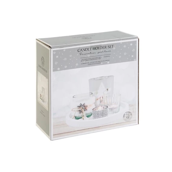 Gyertyatartó szett 23x23x2 cm S/5