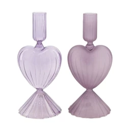 Gyertyatartó szív alakú 9x9x20 cm 2féle