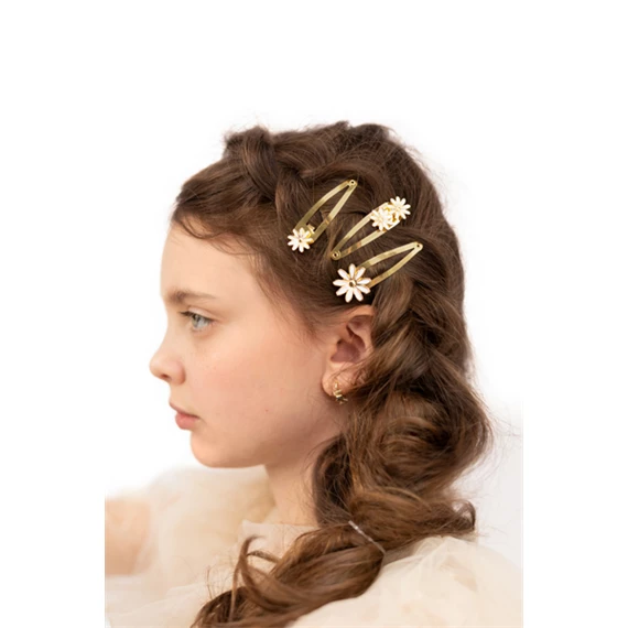 Hajcsat daisy 5x1,5-2 cm arany S/3