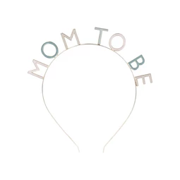 Fejpánt "Mom to be" felirattal műanyag 18 cm rózsaszín, kék