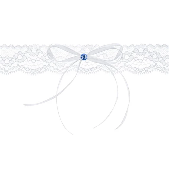 Harisnyakötő strasszkővel fehér,kék