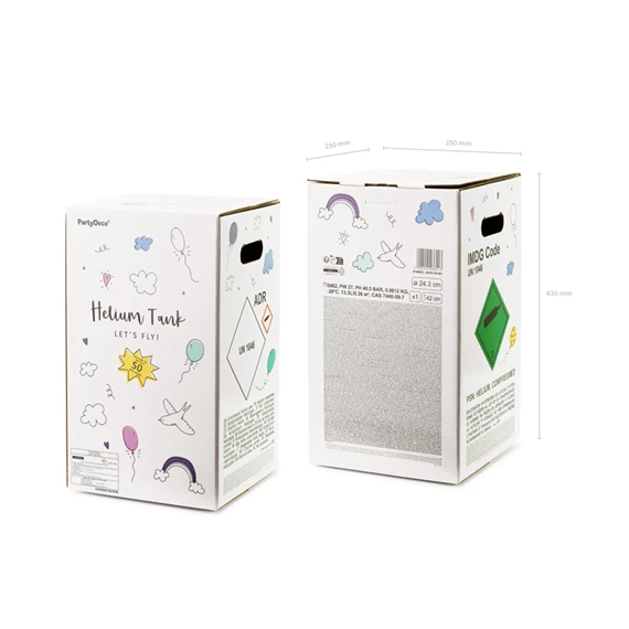 Héliumos palack rózsaszín 50 lufihoz