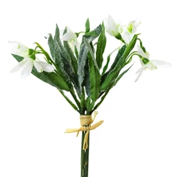 Selyemvirág hóvirág csokor, deres 23 cm