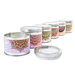 Illatgyertya Mandala mintás 7x7x6 cm 6 féle