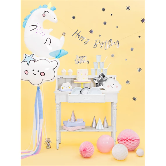 Irizáló party kalapok ezüst 16 cm S/6