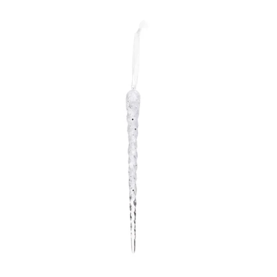 Jégcsap glitteres, akasztós 23 cm