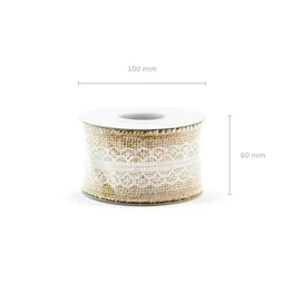 Juta szalag csipkével 5x500 cm