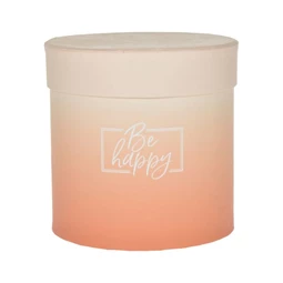 Kalapdoboz "Be happy" felirattal 11x11 cm