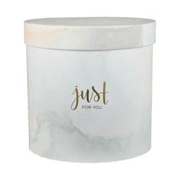 Kalapdoboz márvány mintás, "Just for you" felirattal 19,5x19 cm S/3