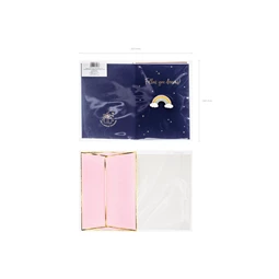 Kártya szivárvány alakú zománc kitűzővel, 10,5x14,8 cm