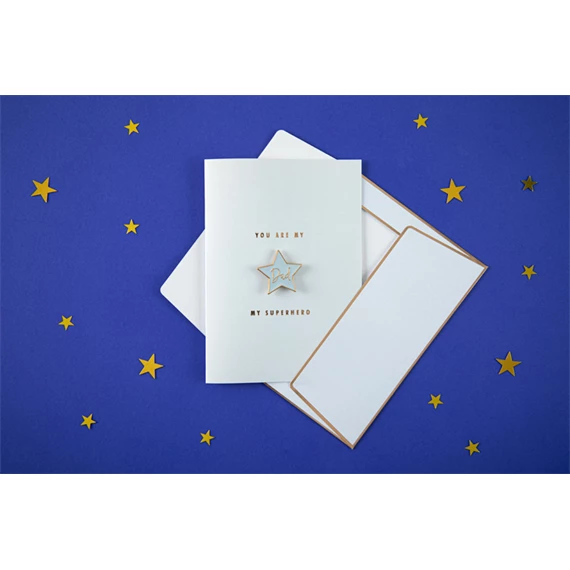 Kártya zománc kitűzővel apa, 10,5x14,8 cm