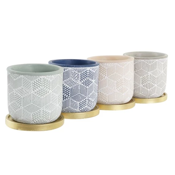 Kaspó alátéttel 13x13x13 cm 4 féle