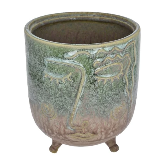 Kaspó lábakkal, arccal 13x13x15 cm