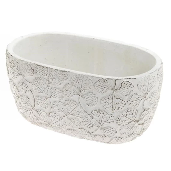 Kaspó ovális levél mintával 20,3x11,3x9,8 cm
