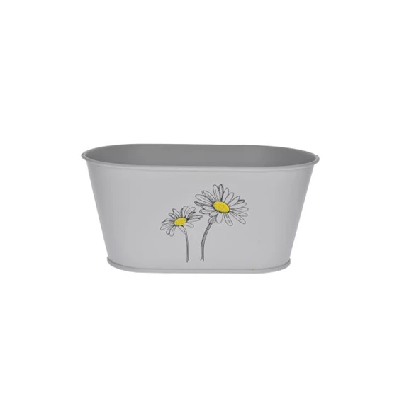 Kaspó ovális, virág mintával 22,5x13x18x8x10,5 cm