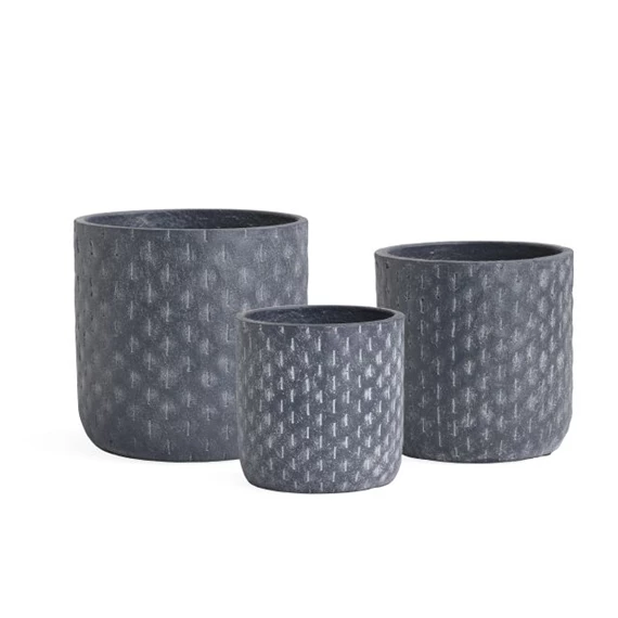 Kaspó rombusz mintával, átm. 18-15-12- cm S/3