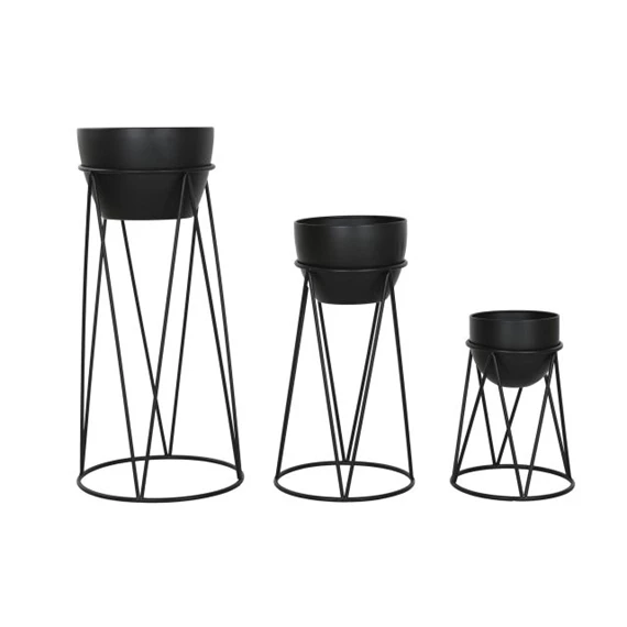 Kaspó szett állvánnyal 38x38x80 cm S/3