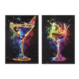 Kép keretes, LED-es koktél 63x3,7x93 cm 2 féle