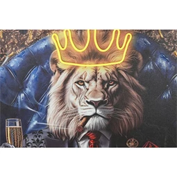 Kép keretes, LED-es oroszlán, gepárd 100x4x100 cm 2 féle