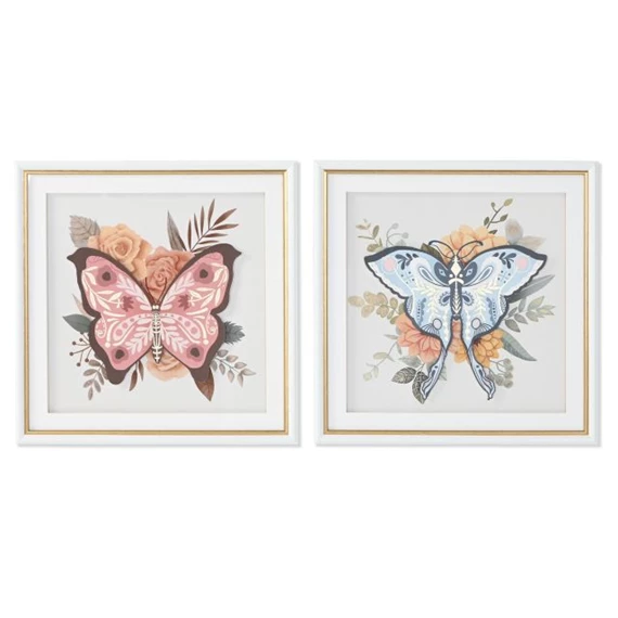 Kép keretes, pillangó keretes, 40x2,7x40 cm 2 féle