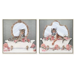 Kép keretes, tigris, leopárd 3D-s 35x3,2x35 cm 2 féle