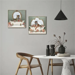 Kép keretes, tigris, leopárd 3D-s 35x3,2x35 cm 2 féle