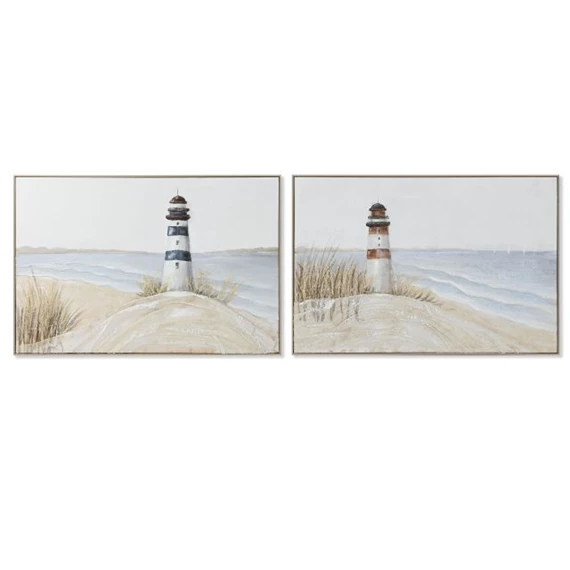 Kép keretes, világítótorony, kézzel festett 122x4,5x82 cm 2 féle