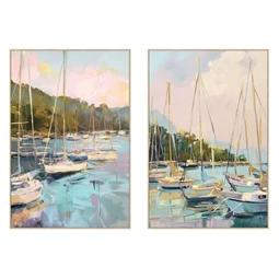 Kép keretes, vitorlások 83x4x123 cm 2 féle