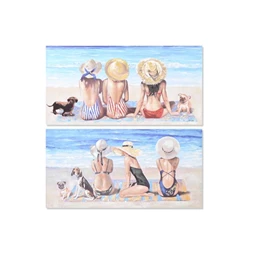 Kép lányok a strandon 120x3x60 cm 2 féle